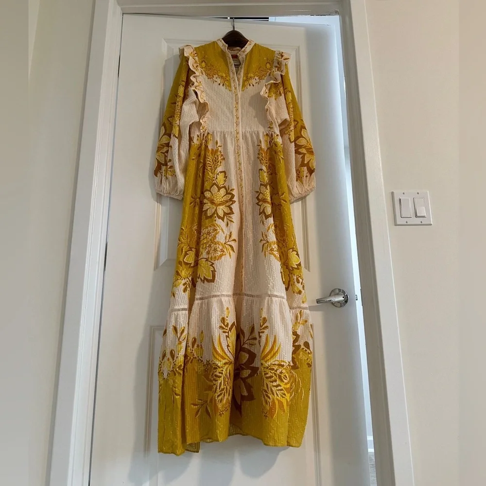 Farm Rio Aura Cream Floral Maxi Dress - Picture 5 of 10